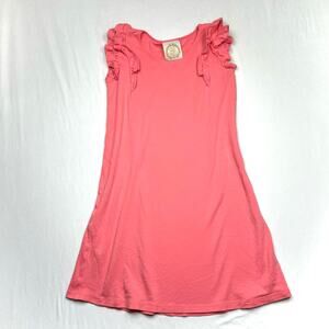 The Beaufort Bonnet Company Pink Pima Cotton Ruffle Sleeve Dress Girls 10 TBBC
